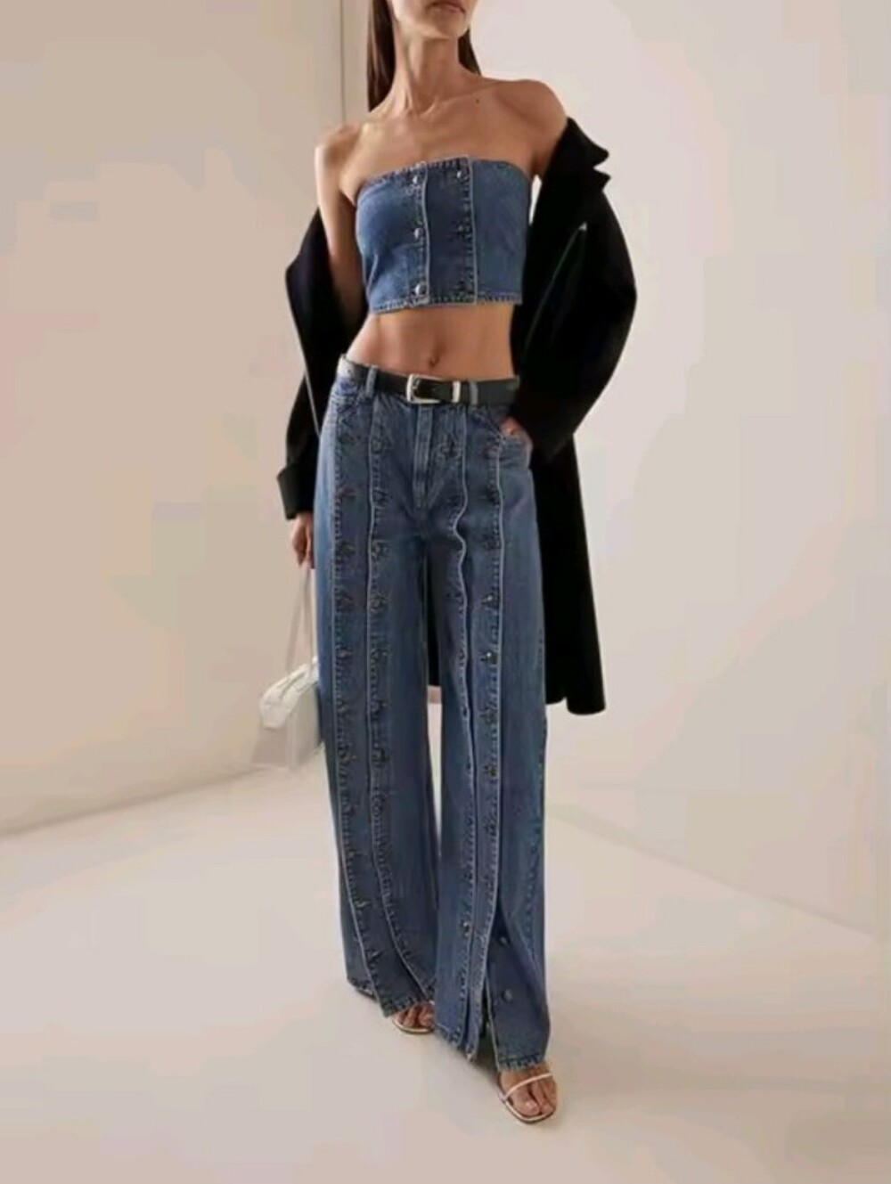 Women's Spring Autumn Stylish Button Jeans Pants 2026 New Vintage Denim Long - Picture 2 of 6
